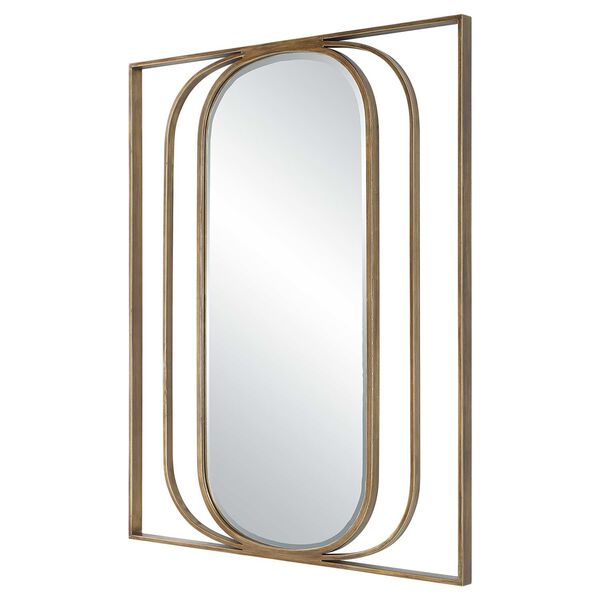 Replicate Antique Gold Contemporary Oval Wall Mirror, image 5