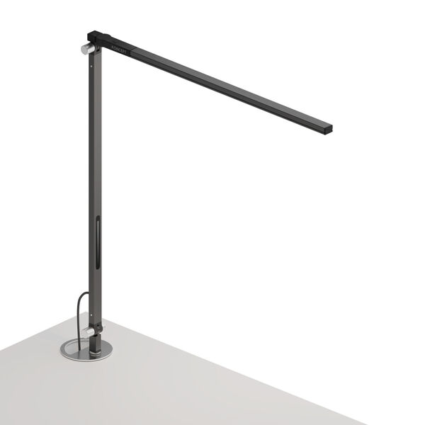 Z-Bar Metallic Black LED Solo Desk Lamp with Grommet Mount, image 1