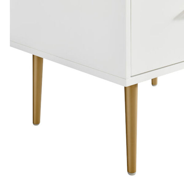 Cameron White Gold Two-Drawer Nightstand, image 5