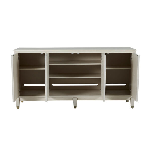 Strella Stainless Champagne and Cerused White Cabinet, image 4
