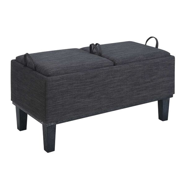 Gray Storage Ottoman with Reversible Tray, image 4