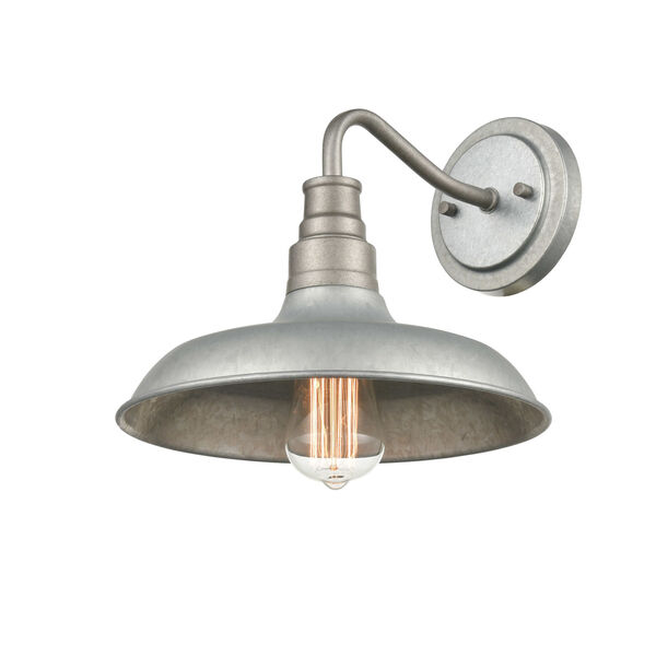Galvanized One-Light Outdoor Wall Mount, image 1