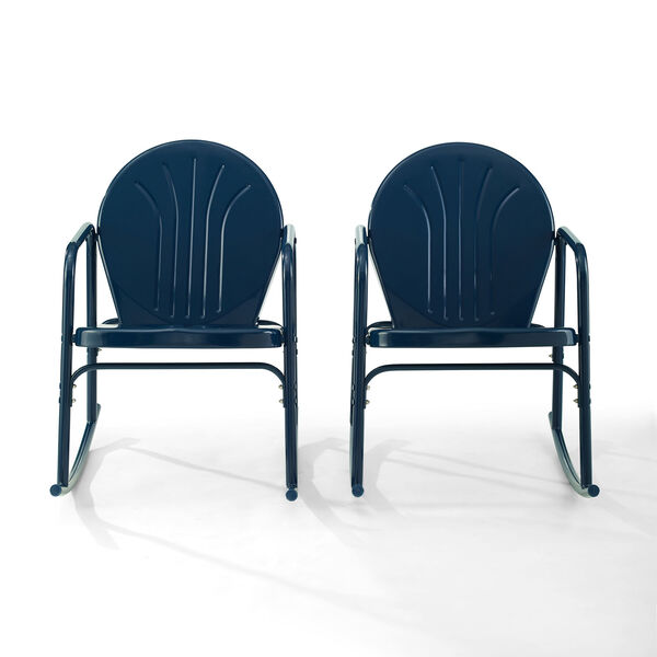 Griffith Navy Gloss Outdoor Rocking Chairs, Set of Two, image 1