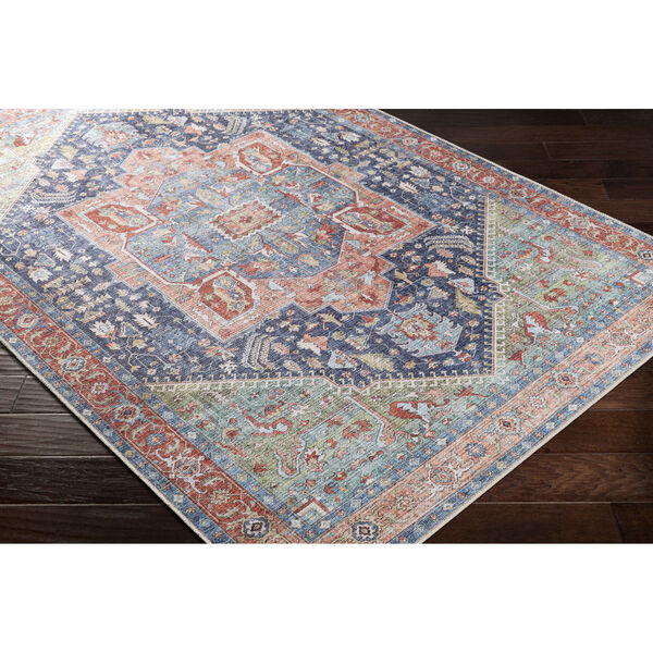 Amelie Teal and Blush Rectangle 5 Ft. 3 In. x 7 Ft. 3 In. Rugs, image 2