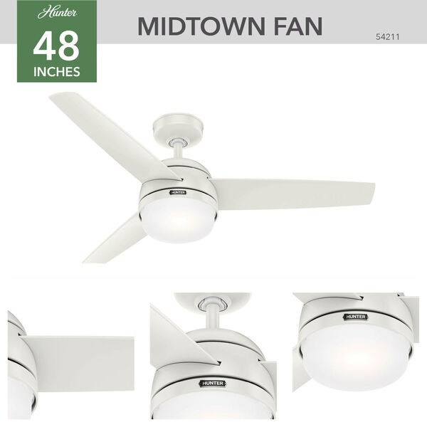 Midtown Fresh White 48-Inch LED Ceiling Fan, image 5
