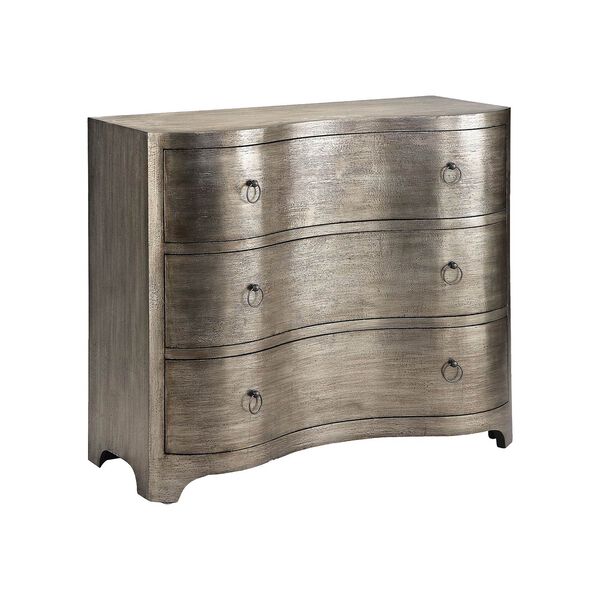 Greybeau Hand-Painted Silver Leaf Chest, image 1
