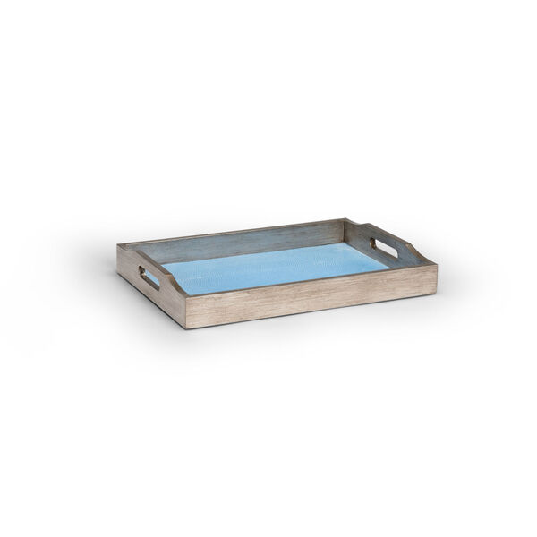 Antique Silver with Blue Small Shagreen Tray, image 1