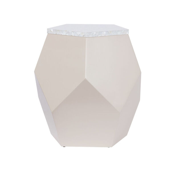 Miranda Kerr Geo Taupe Lacquer End Table, image 1