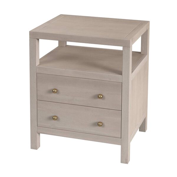 Celine Antique Taupe Two-Drawer Nightstand, image 1
