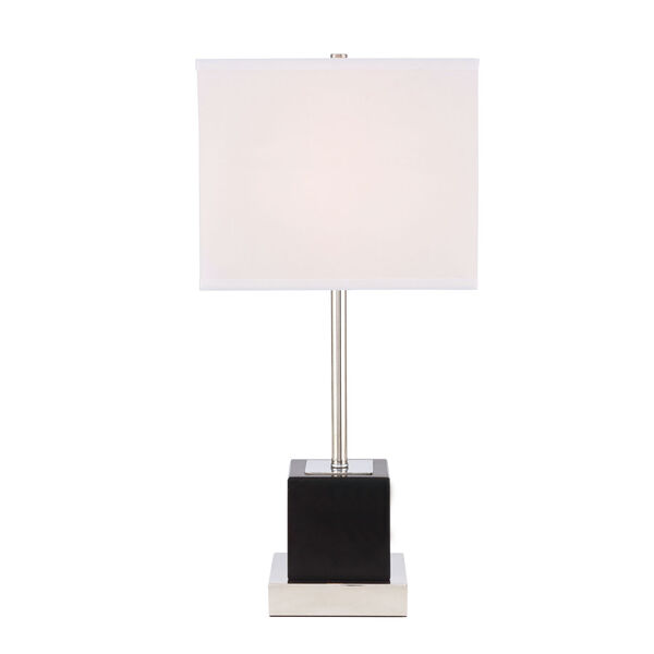 Lana Polished Nickel and Black 12-Inch One-Light Table Lamp, image 1