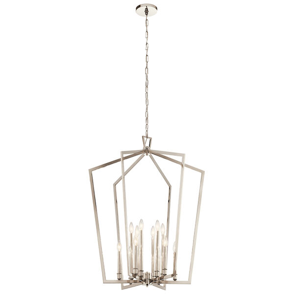 Abbotswell Polished Nickel 12-Light Chandelier, image 1