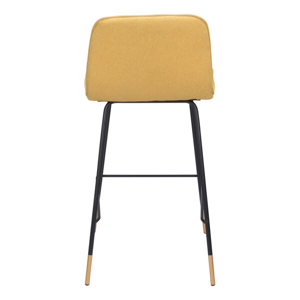 Var Yellow, Black and Gold Counter Height Bar Stool, image 5