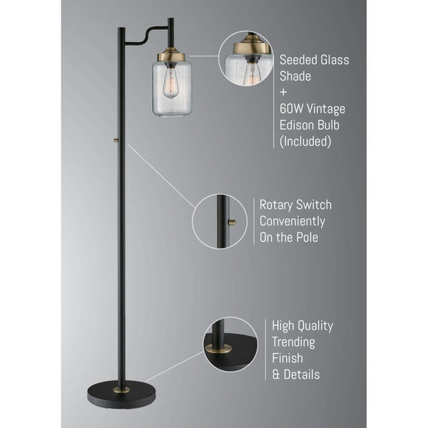Luken Black One-Light Floor Lamp, image 4