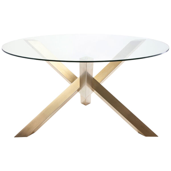 Costa Brushed Gold Dining Table, image 3