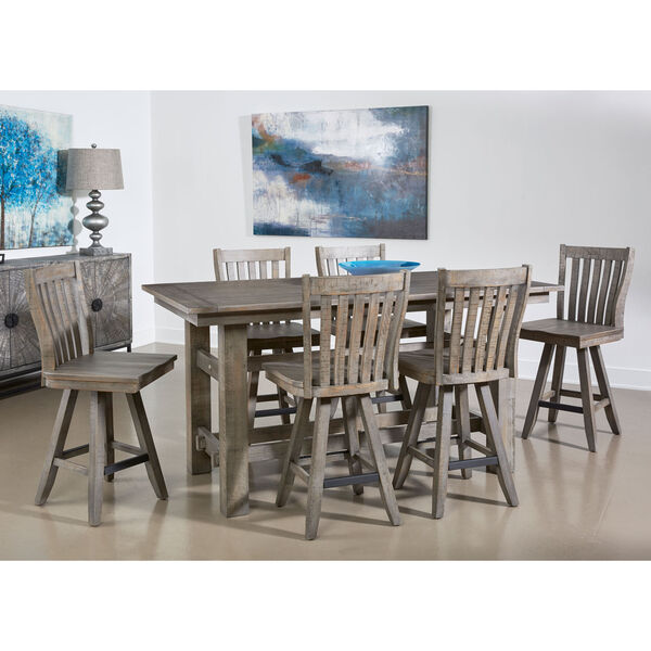 Keystone Gray and Brown Counter Height Dining Table, image 5