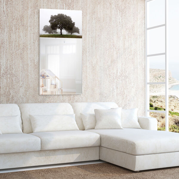 Solitude Gray 48 x 24-Inch Rectangular Beveled Wall Mirror, image 1