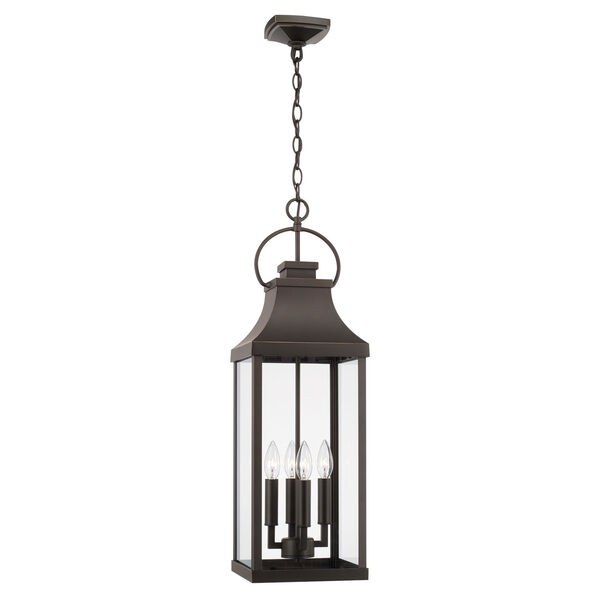 Bradford Outdoor Four-Light Hangg Lantern with Clear Glass, image 1