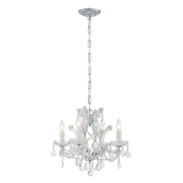 Maria Theresa Polished Chrome Four-Light Chandelier Draped In Hand Cut Crystal, image 2
