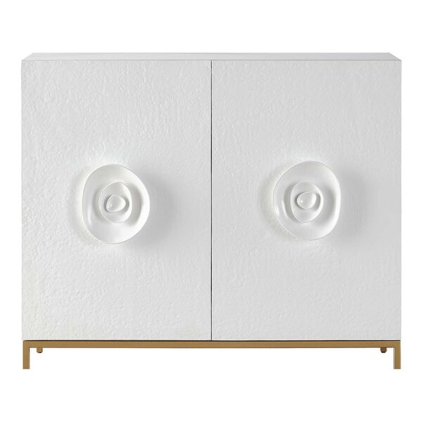 Tranquility Fleur White and Gold Hall Chest, image 1