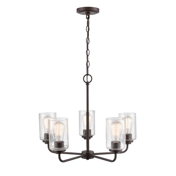 Moven Rubbed Bronze Five-Light Chandelier, image 2
