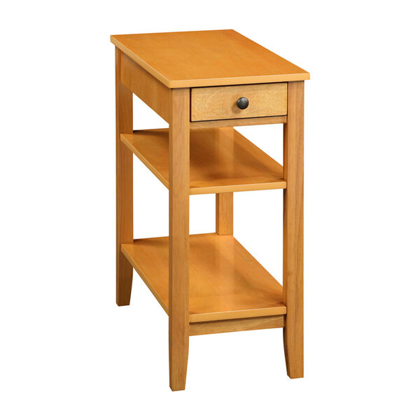 Beige American Heritage One Drawer Chairside End Table with Charging Station and Shelves, image 1