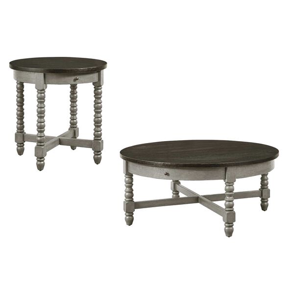 Brentfield Graphite French Gray Round End Table, image 3