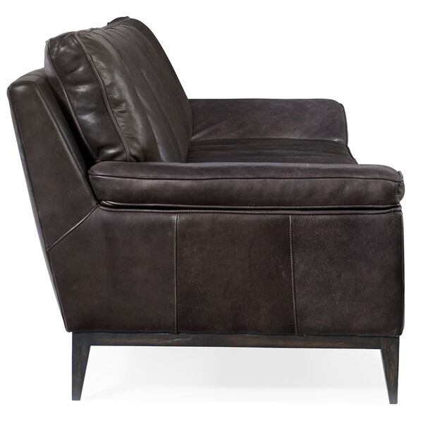 Kandor Black Leather Stationary Sofa, image 3