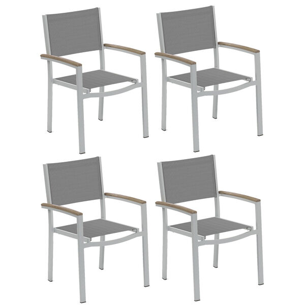 Travira Titanium Arm Chair Set of 4, image 1