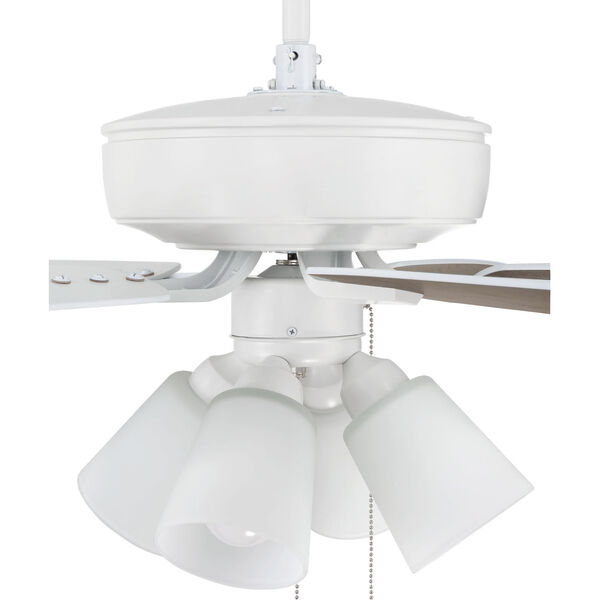 Pro Plus White 52-Inch Four-Light Ceiling Fan with White Frost Bell Shade, image 6