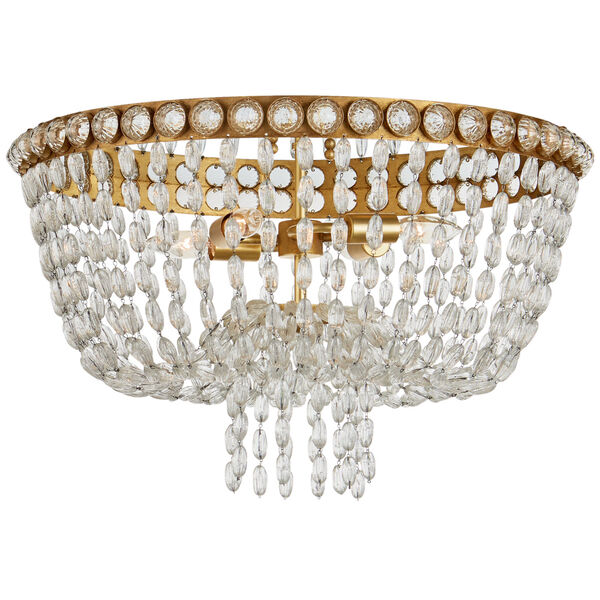 Navona Large Basket Flush Mount in Gild and Crystal by Julie Neill, image 1