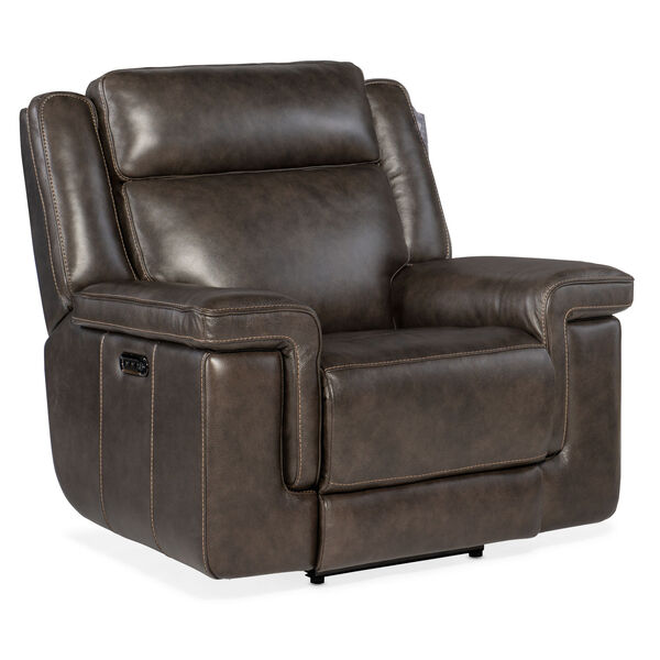 Montel Dark Wood Lay Flat Power Recliner with Power Headrest and Lumbar, image 1