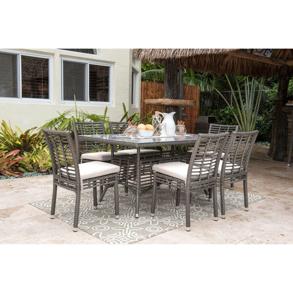 Outdoor Dining Set with Cushions, 7 Piece, image 2