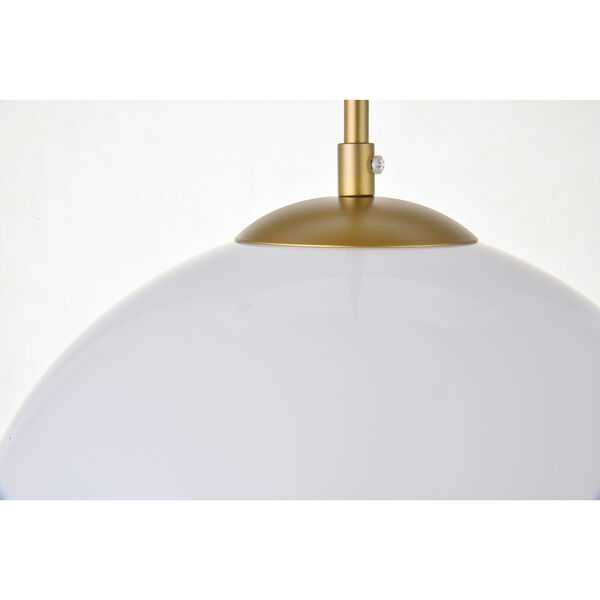 Baxter Brass and Frosted White 11-Inch One-Light Pendant, image 4