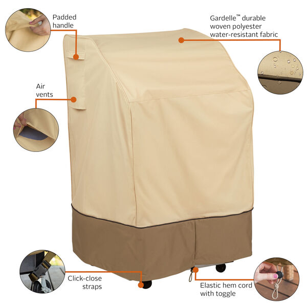 Ash Beige and Brown BBQ Grill Cover, image 2