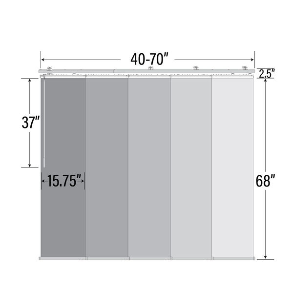 Spruce Multicolor 40-70 Inch Five-Panel Extendable Single Rail Panel Track, image 4