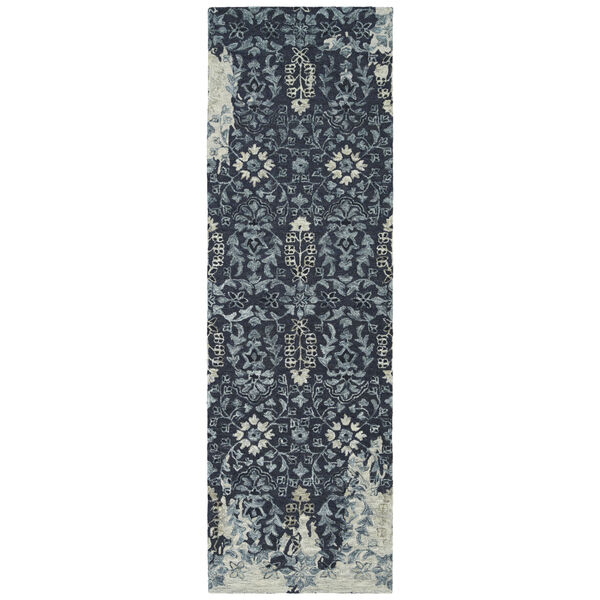 Elijah Navy, Silver and White 9 Ft. x 13 Ft. Area Rug, image 6