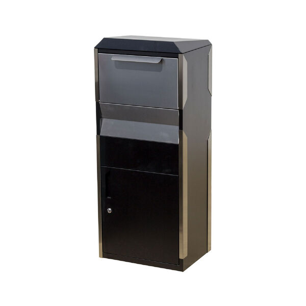 Winfield Black and Stainless Steel Locking Parcel Box, image 1