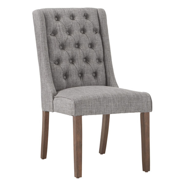 Donna Gray Tufted Linen Upholstered Dining Chair, Set of Two, image 1
