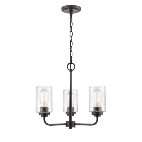 Moven Rubbed Bronze Three-Light Chandelier, image 1