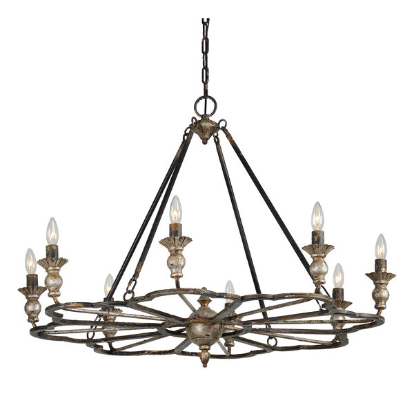 Sterling Antique Silver and Black Chandelier, image 1