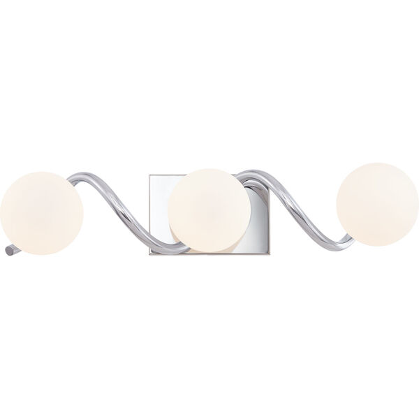 Essence Polished Chrome Three-Light LED Bath Vanity, image 1