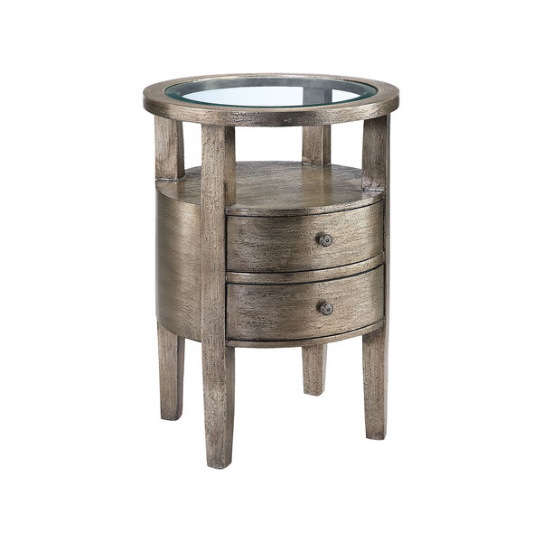 Lucan Hand-Painted Metallic Pewter Accent Table, image 1