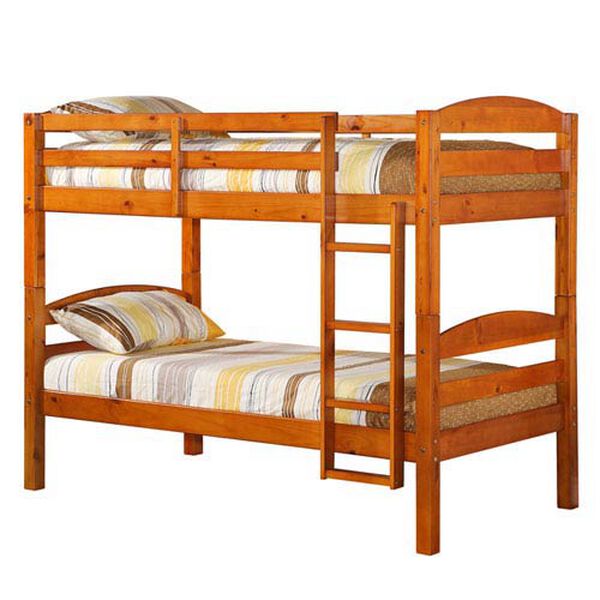 Honey Twin Solid Wood Bunk Bed, image 1