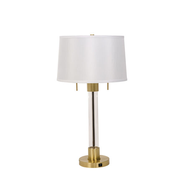 Caspian Brushed Brass Two-Light Table Lamp, image 1