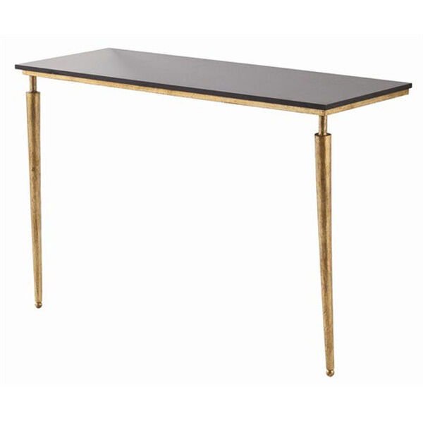 Bailey Gold Leaf Iron and Marble Console Table, image 1