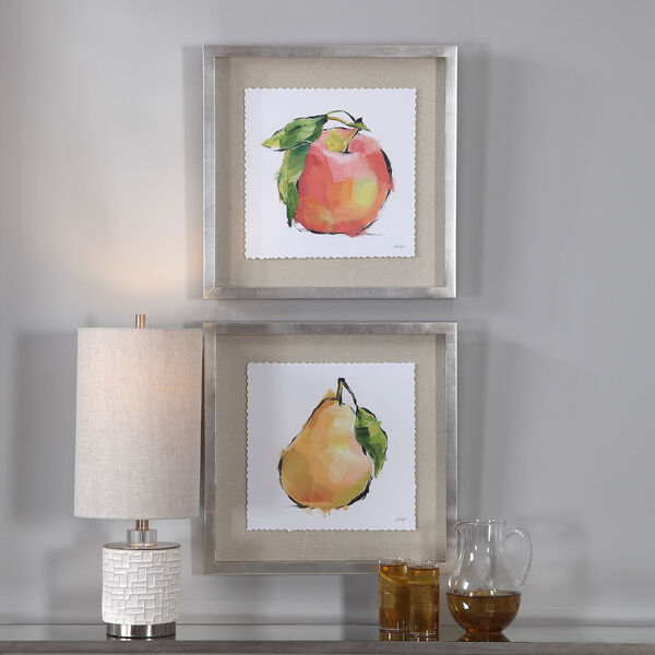 Designer Multicolor Fruit Framed Print, Set of 2, image 1