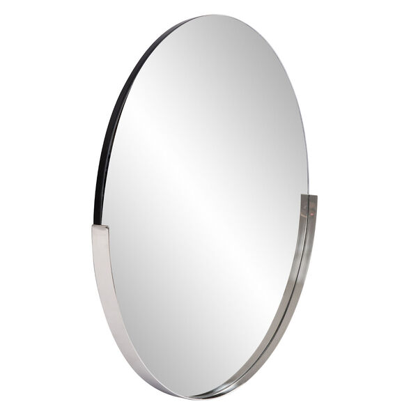 Dante Polished Silver Round Wall Mirror, image 1