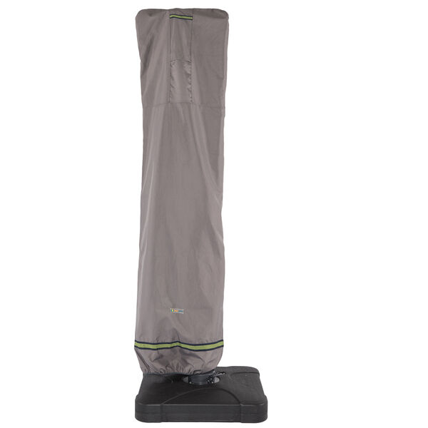 Soteria Grey RainProof 101 In. Patio Offset Umbrella Cover with Integrated Installation Pole, image 1