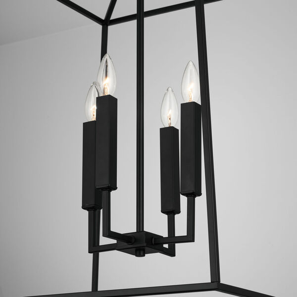 Thea Matte Black 78-Inch Four-Light Foyer Pendant - (Open Box), image 3