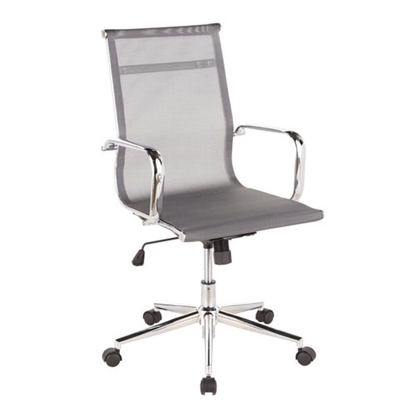 Mirage Chrome and Silver Mesh Office Chair, image 1